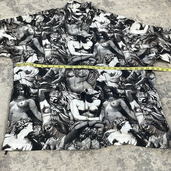 New Undercover Statue Print Short Sleeve Button Up Shirt Mens Sz 5 - Picture 11 of 16